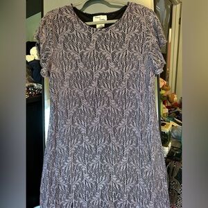 Vintage Forever Caroline Purple Crochet Short Sleeve Dress